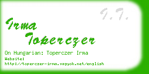 irma toperczer business card